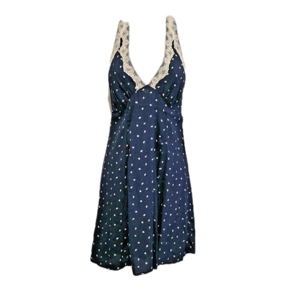 NWT Wild Fable Women's Backless Halter  Mini Dress Lace trim Deep V-neck Small